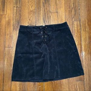 Corduroy black lace up skirt!